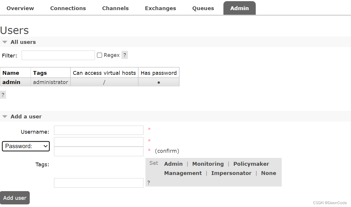 [图解RabbitMQ-5]RabbitMQ网络管控台图文介绍