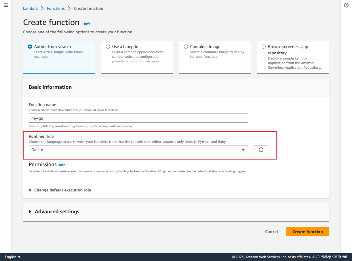 AWS Lambda Golang HelloWorld 快速入门